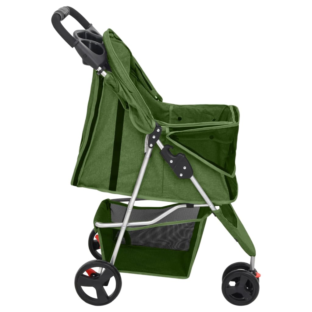 Hondenwagen inklapbaar 80x46x98 cm oxford stof groen