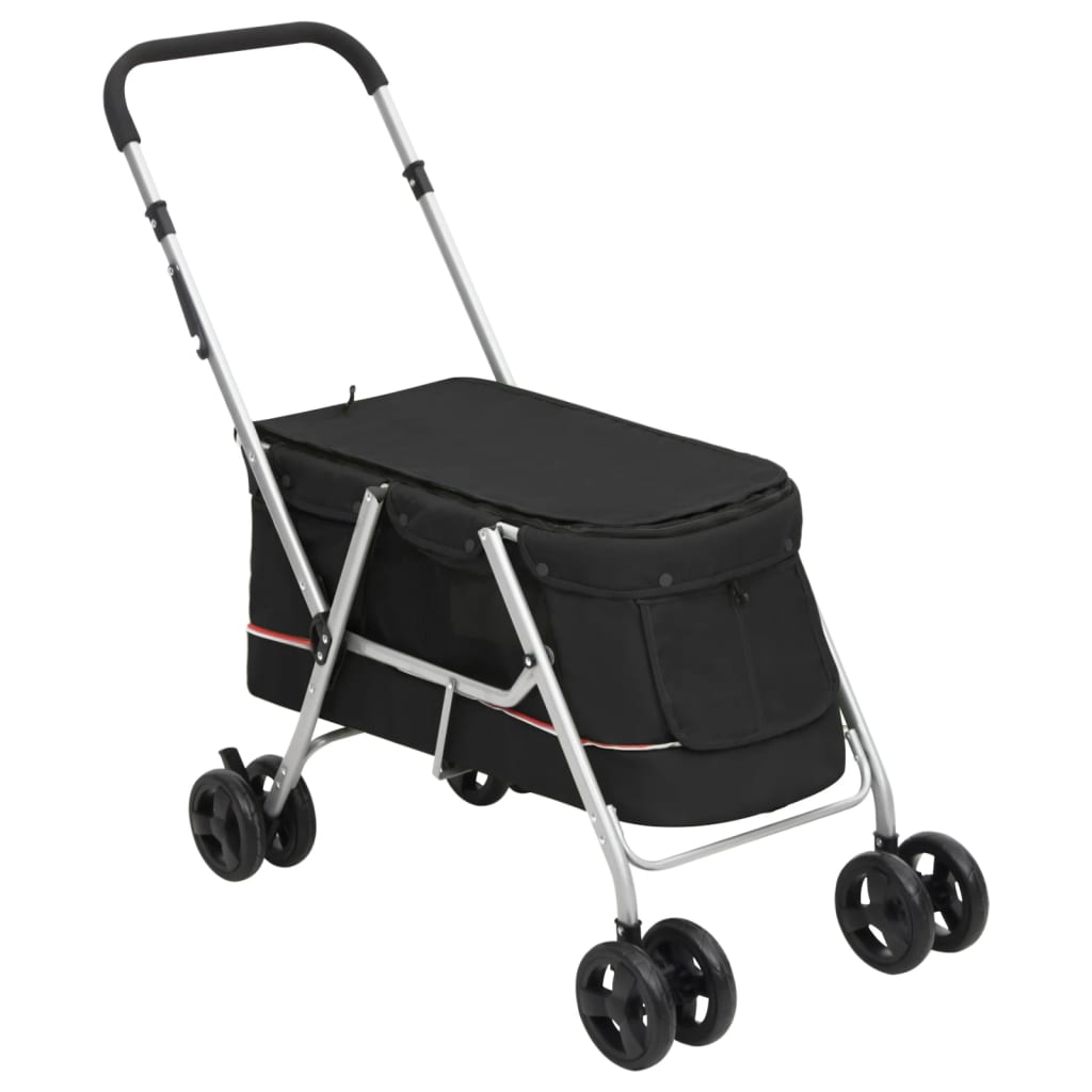 Hondenwagen inklapbaar 100x49x96 cm linnenstof zwart