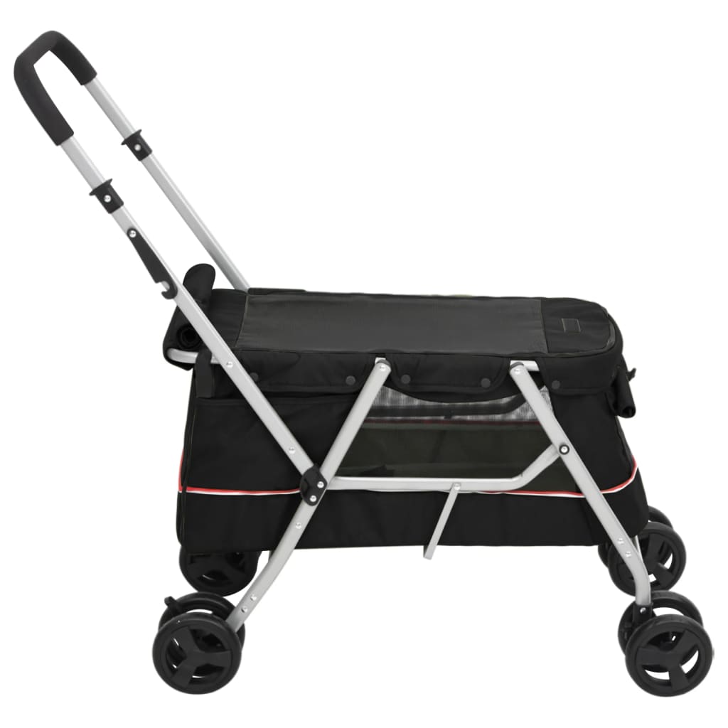 Hondenwagen inklapbaar 100x49x96 cm linnenstof zwart