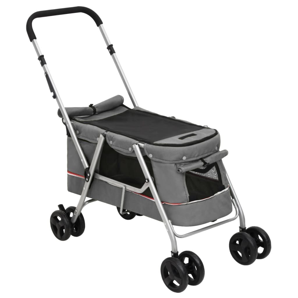 Hondenwagen inklapbaar 100x49x96 cm linnenstof grijs