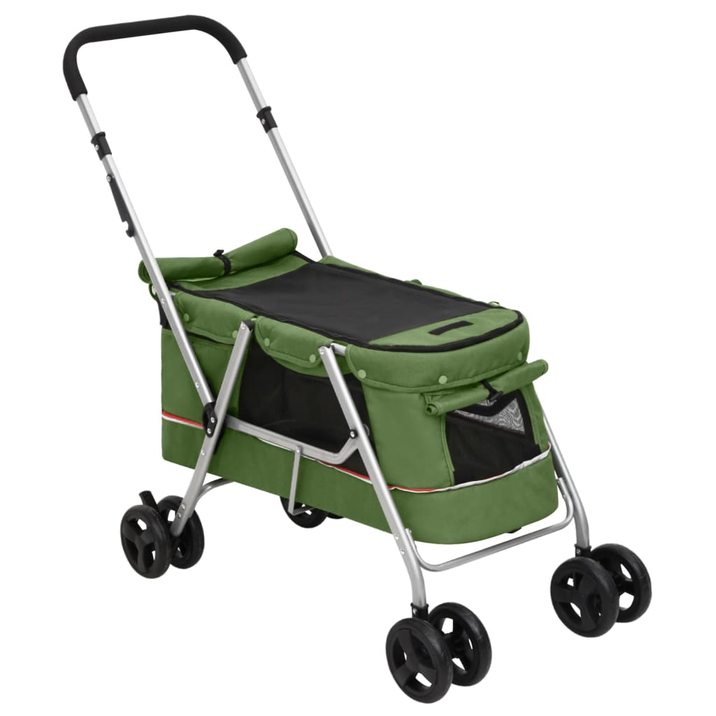 Hondenwagen inklapbaar 100x49x96 cm linnenstof groen