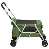 Hondenwagen inklapbaar 100x49x96 cm linnenstof groen