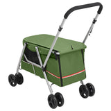 Hondenwagen inklapbaar 100x49x96 cm linnenstof groen