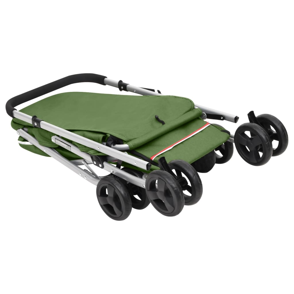 Hondenwagen inklapbaar 100x49x96 cm linnenstof groen