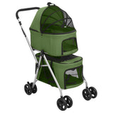 Hondenwagen 2-laags inklapbaar 83x48x97 cm oxford stof groen