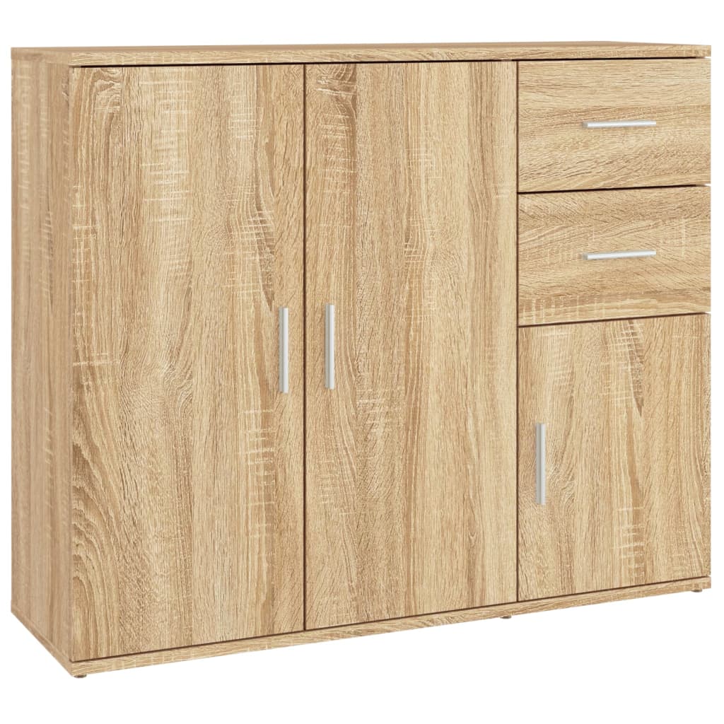 Dressoir 91x29,5x75 cm bewerkt hout sonoma eikenkleurig - AllerleiShop