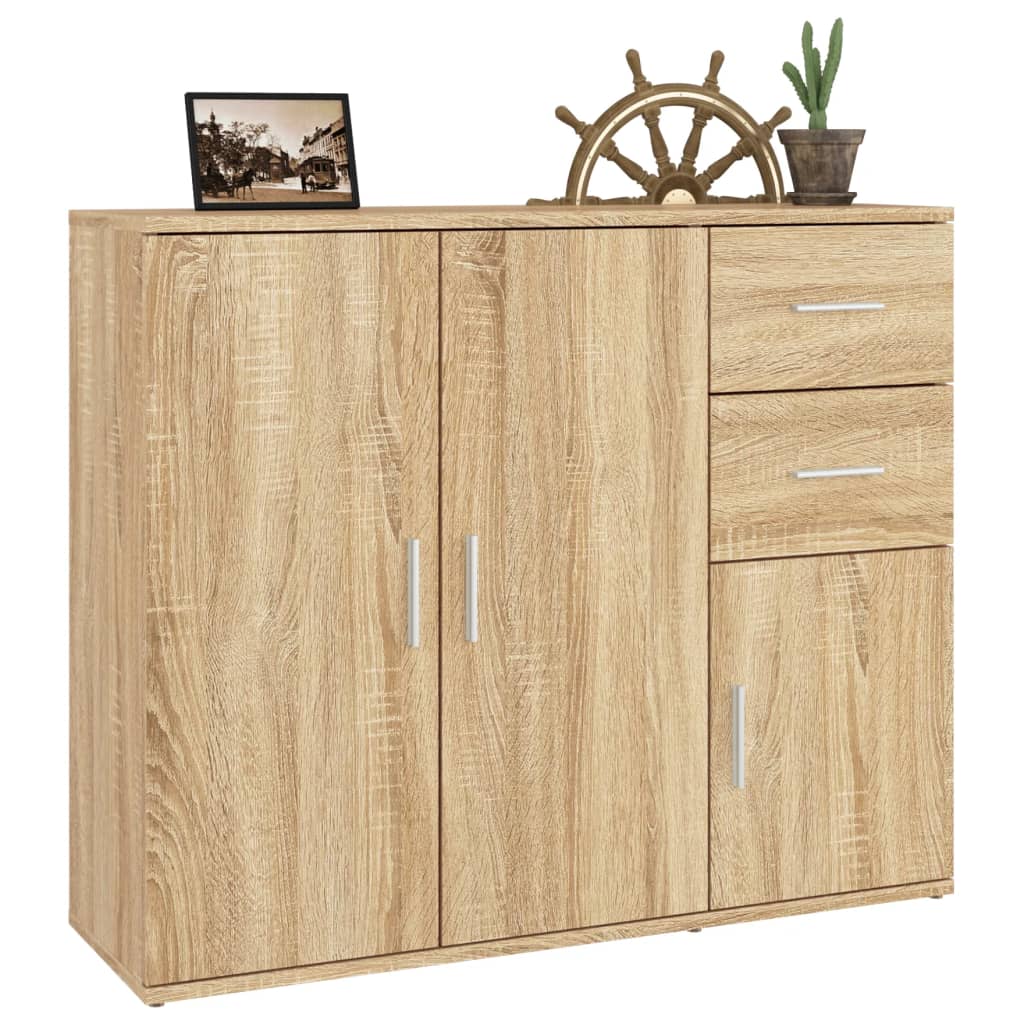 Dressoir 91x29,5x75 cm bewerkt hout sonoma eikenkleurig - AllerleiShop