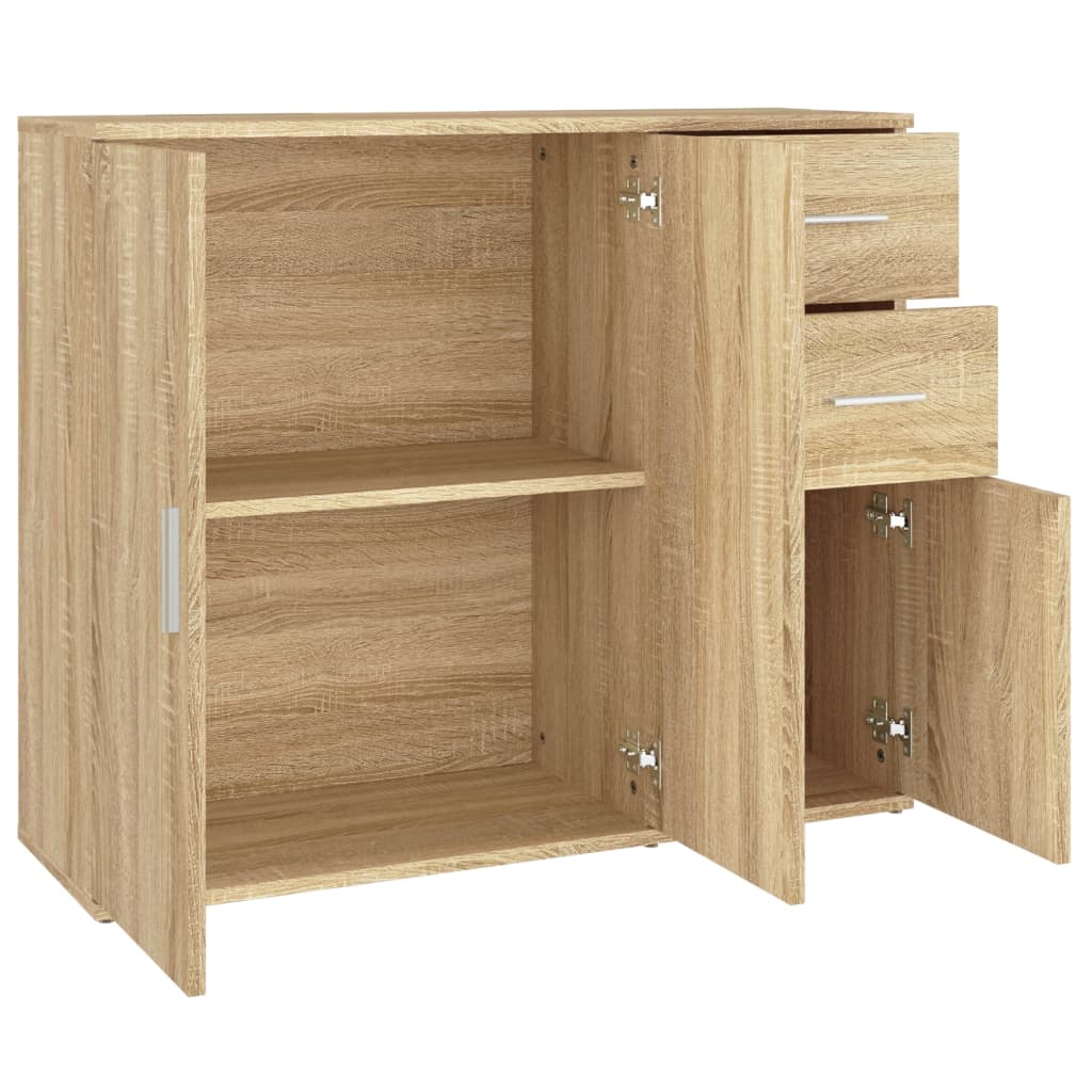 Dressoir 91x29,5x75 cm bewerkt hout sonoma eikenkleurig - AllerleiShop