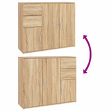 Dressoir 91x29,5x75 cm bewerkt hout sonoma eikenkleurig - AllerleiShop