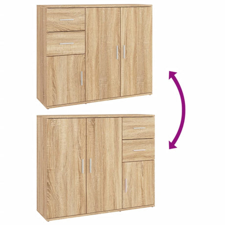 Dressoir 91x29,5x75 cm bewerkt hout sonoma eikenkleurig - AllerleiShop