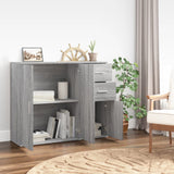 Dressoir 91x29,5x75 cm bewerkt hout grijs sonoma eikenkleurig - AllerleiShop