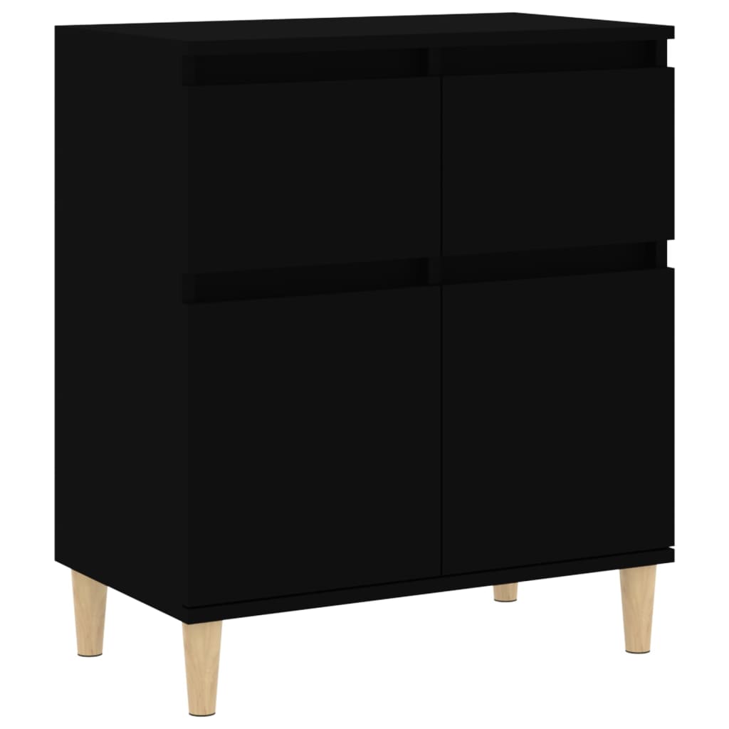 Dressoir 60x35x70 cm bewerkt hout zwart - AllerleiShop