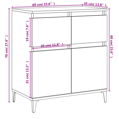 Dressoir 60x35x70 cm bewerkt hout wit - AllerleiShop