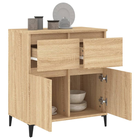 Dressoir 60x35x70 cm bewerkt hout sonoma eikenkleurig - AllerleiShop