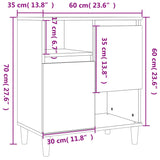 Dressoir 60x35x70 cm bewerkt hout hoogglans wit - AllerleiShop