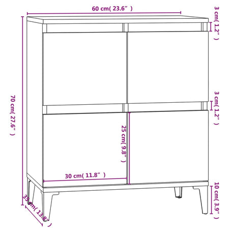 Dressoir 60x35x70 cm bewerkt hout zwart - AllerleiShop