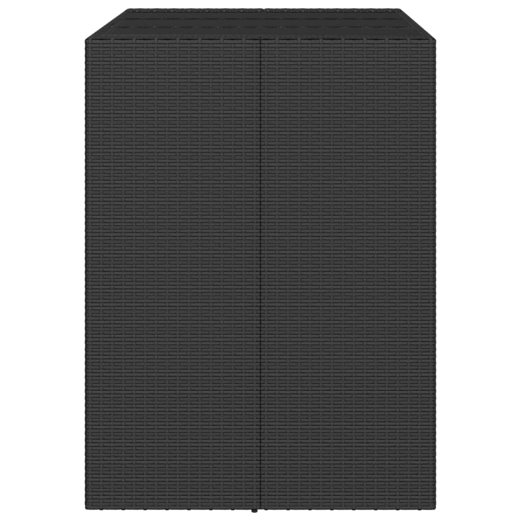 Bartafel met glazen blad 105x80x110 cm poly rattan zwart - AllerleiShop