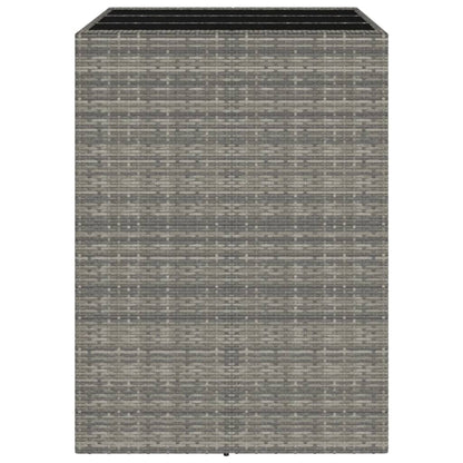 Bartafel met glazen blad 105x80x110 cm poly rattan grijs - AllerleiShop