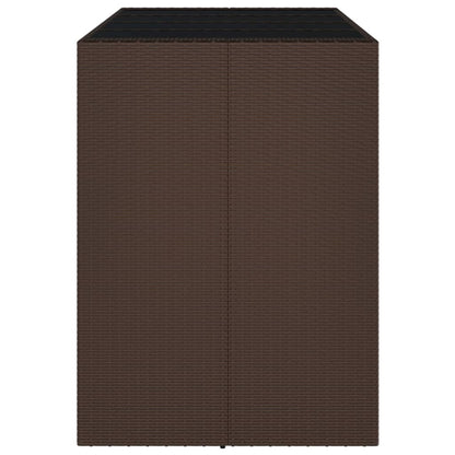 Bartafel met glazen blad 145x80x110 cm poly rattan bruin - AllerleiShop