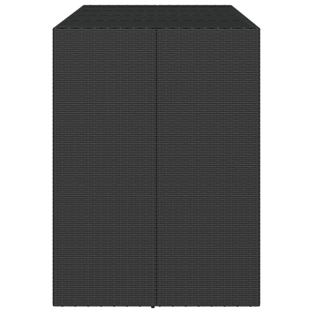 Bartafel met glazen blad 145x80x110 cm poly rattan zwart - AllerleiShop