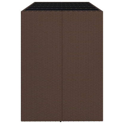 Bartafel met glazen blad 185x80x110 cm poly rattan bruin - AllerleiShop