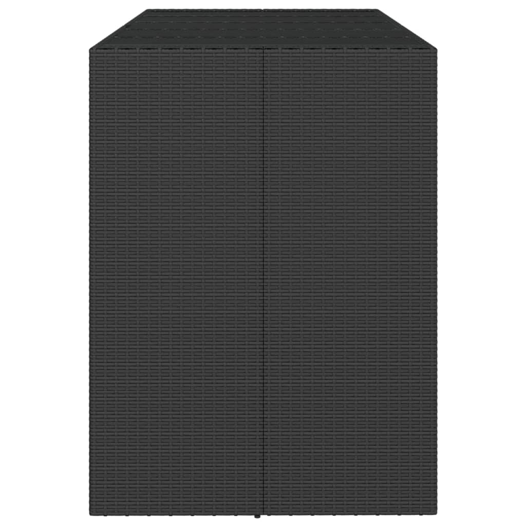 Bartafel met glazen blad 185x80x110 cm poly rattan zwart - AllerleiShop