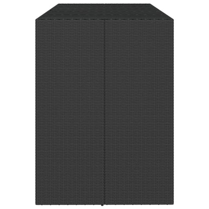 Bartafel met glazen blad 185x80x110 cm poly rattan zwart - AllerleiShop