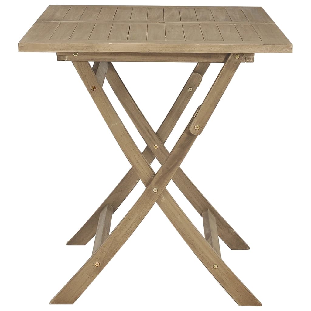 Tuintafel inklapbaar 120x70x75 cm massief teakhout grijs - AllerleiShop