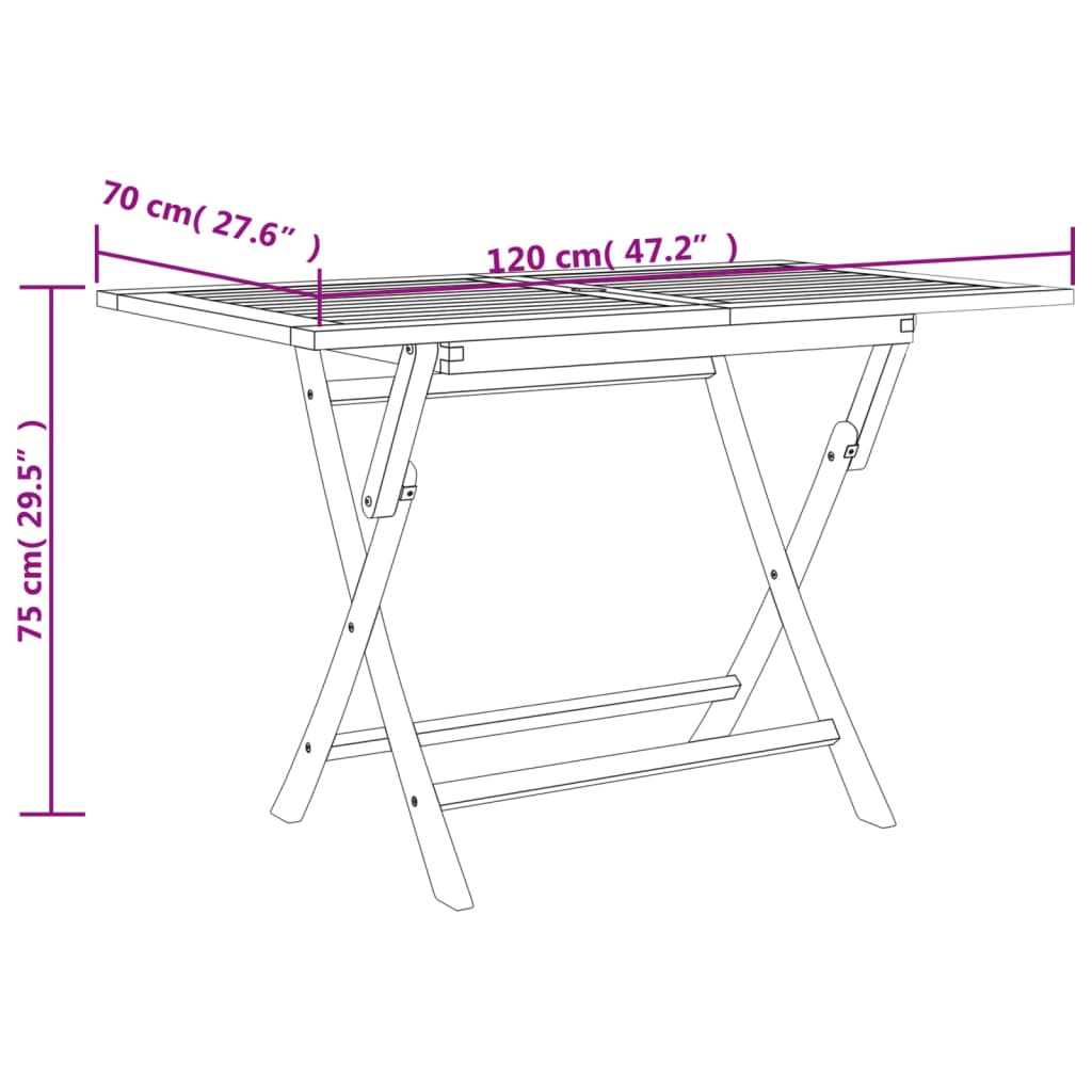 Tuintafel inklapbaar 120x70x75 cm massief teakhout grijs - AllerleiShop