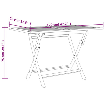 Tuintafel inklapbaar 120x70x75 cm massief teakhout grijs - AllerleiShop