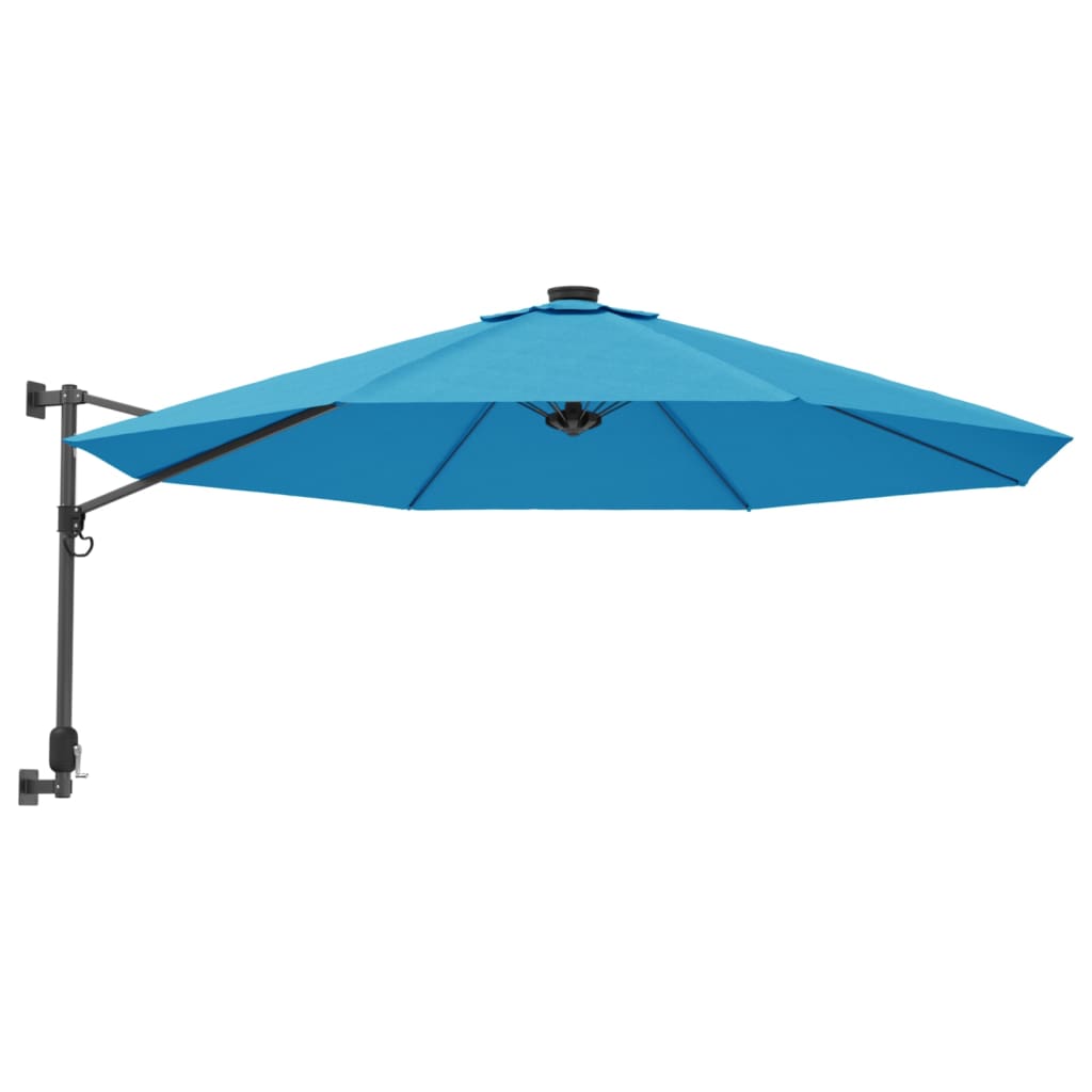 Wandparasol met LEDs 290 cm zeeblauw - AllerleiShop