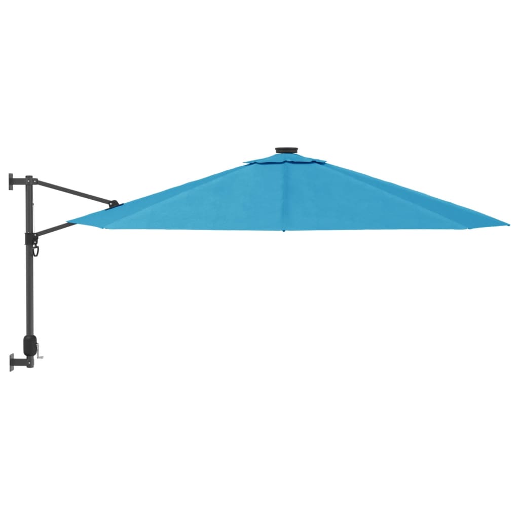 Wandparasol met LEDs 290 cm zeeblauw - AllerleiShop