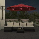 Wandparasol met LEDs 290 cm felrood - AllerleiShop