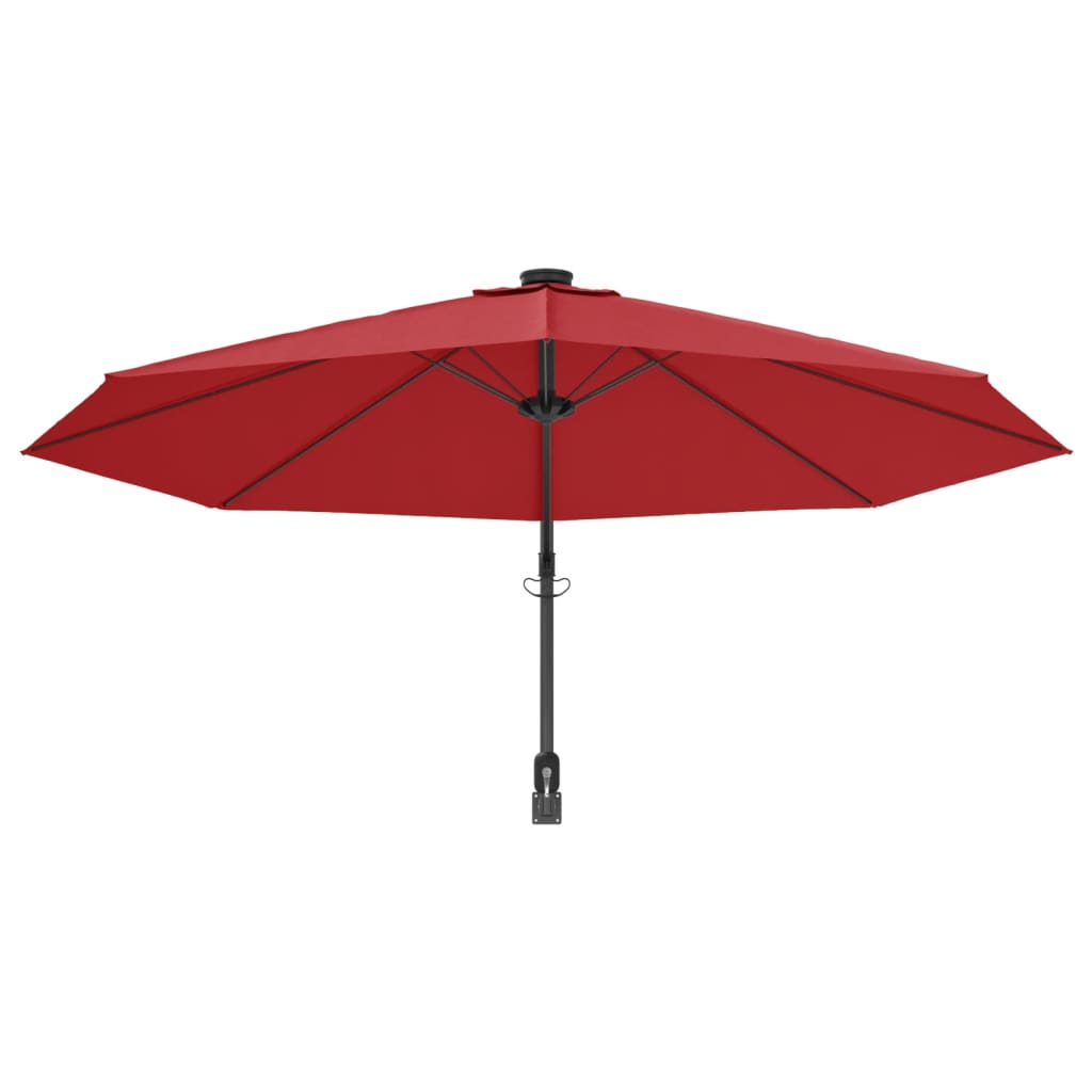 Wandparasol met LEDs 290 cm felrood - AllerleiShop