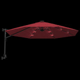 Wandparasol met LEDs 290 cm felrood - AllerleiShop