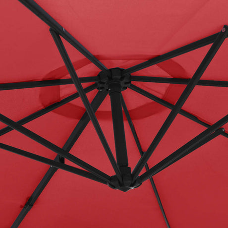 Wandparasol met LEDs 290 cm felrood - AllerleiShop