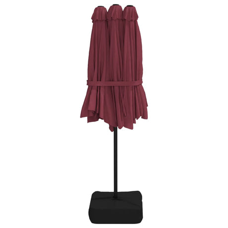 Parasol dubbel dak 449x245 cm bordeauxrood - AllerleiShop