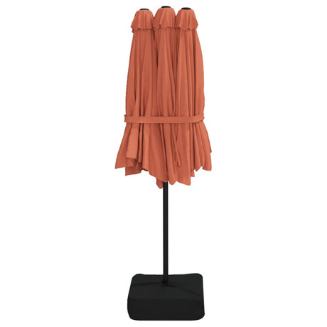 Parasol dubbel dak 449x245 cm terracottakleurig - AllerleiShop