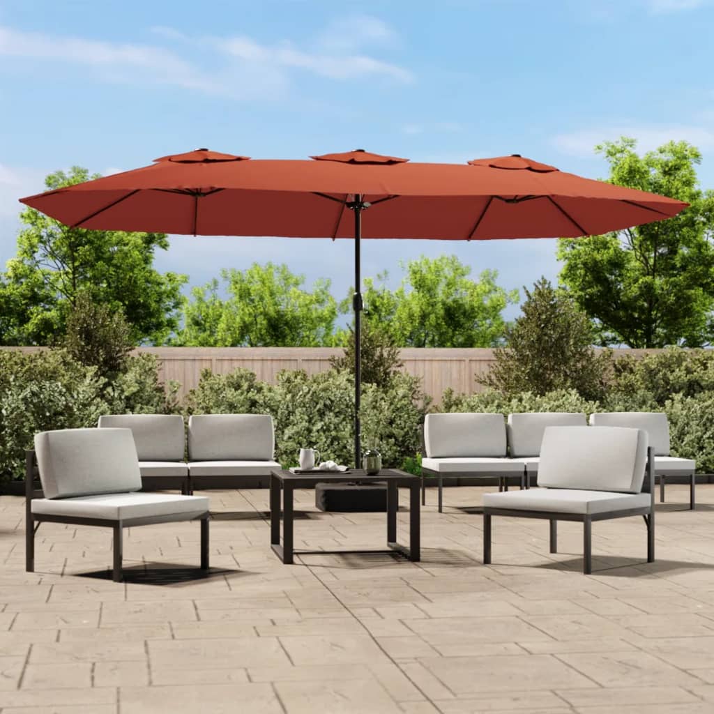 Parasol dubbel dak 449x245 cm terracottakleurig - AllerleiShop