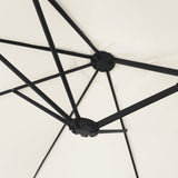 Parasol dubbel dak met LED 449x245 cm zandwit - AllerleiShop