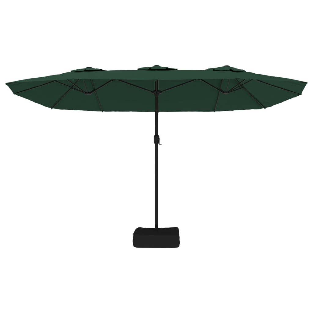 Parasol dubbel dak met LED 449x245 cm groen - AllerleiShop