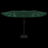 Parasol dubbel dak met LED 449x245 cm groen - AllerleiShop