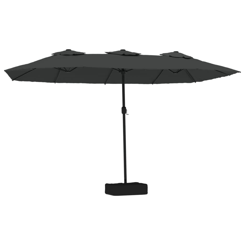 Parasol dubbel dak met LED 449x245 cm antracietkleurig - AllerleiShop