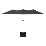 Parasol dubbel dak met LED 449x245 cm antracietkleurig - AllerleiShop