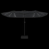 Parasol dubbel dak met LED 449x245 cm antracietkleurig - AllerleiShop