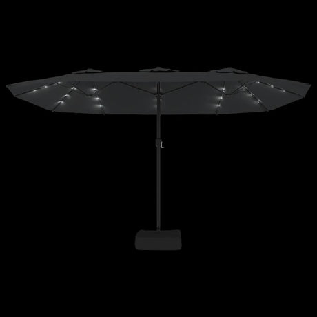 Parasol dubbel dak met LED 449x245 cm antracietkleurig - AllerleiShop