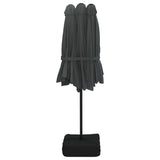 Parasol dubbel dak met LED 449x245 cm antracietkleurig - AllerleiShop