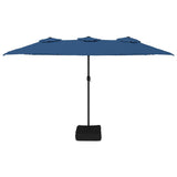 Parasol dubbel dak met LED 449x245 cm azuurblauw - AllerleiShop