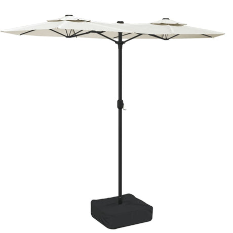 Parasol dubbel dak 316x240 cm zandwit - AllerleiShop