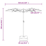 Parasol dubbel dak 316x240 cm zandwit - AllerleiShop